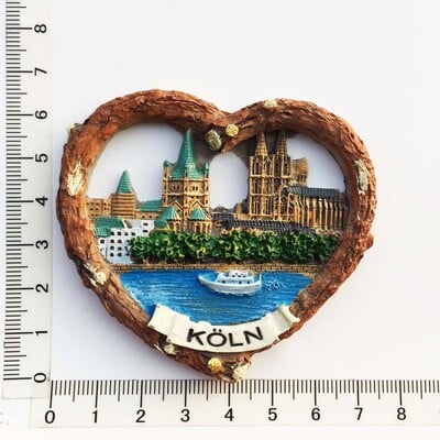 Ručne maľované 3D magnety na chladničku s kolínskou katedrálou, Nemecko, turistické suveníry, magnetické nálepky na chladničku