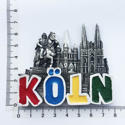 Ručne maľované 3D magnety na chladničku s kolínskou katedrálou, Nemecko, turistické suveníry, magnetické nálepky na chladničku