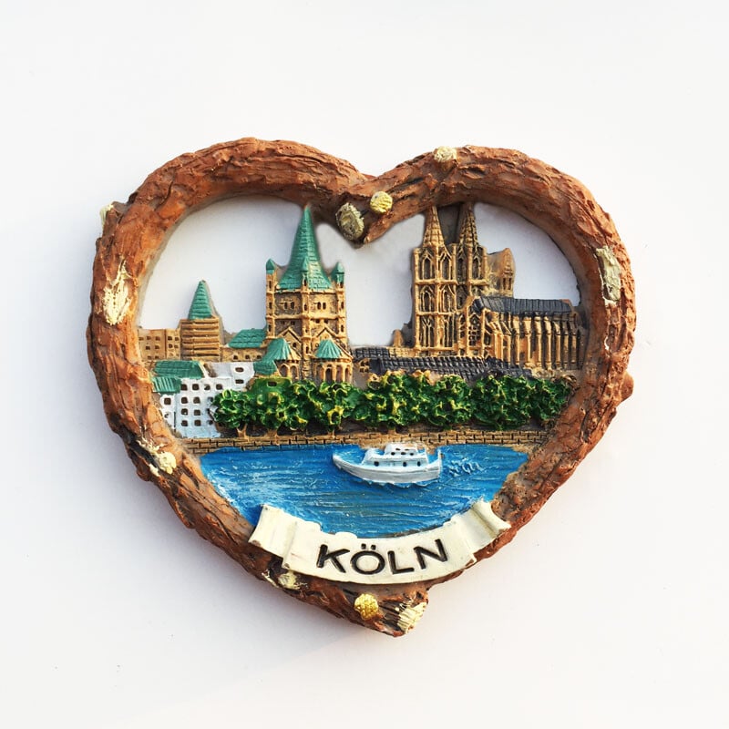 Ručne maľované 3D magnety na chladničku s kolínskou katedrálou, Nemecko, turistické suveníry, magnetické nálepky na chladničku
