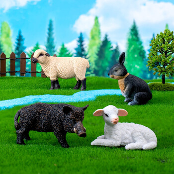 Figurines Miniatures Simulated Farm Pig Sheep Animals Μικροστολίδια τοπίου για διακοσμήσεις σπιτιού Διακόσμηση για αξεσουάρ δωματίου