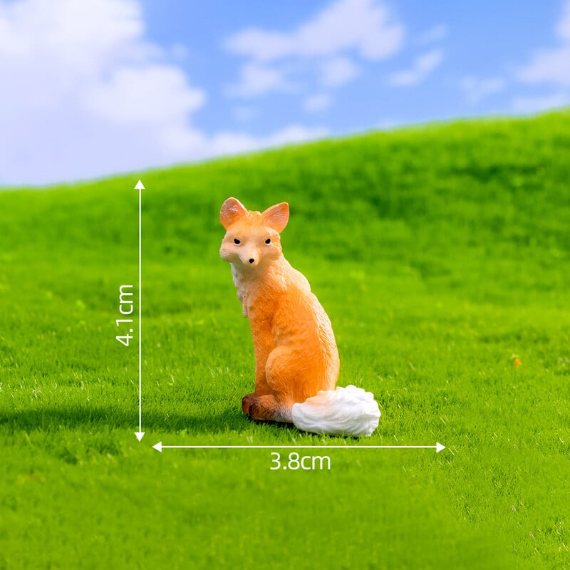 Figúrky, miniatúry, simulované líšky, zvieratá, mikro krajinné ozdoby pre domáce dekorácie, dekorácie izby, kawaii, stolové doplnky.