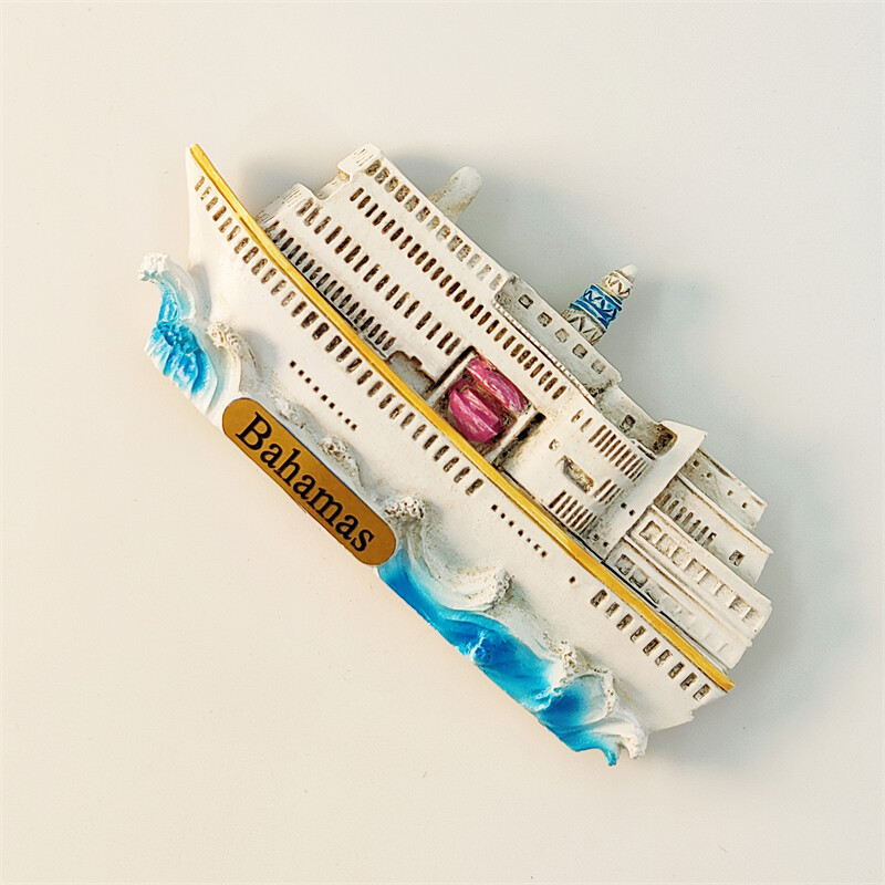 Bahamák, Luxus tengerjáró hajók, 3D sztereoszkópikus, turisztikai ajándéktárgyak, műgyanta festés, lakberendezés, kollekció, hűtőmágnesek