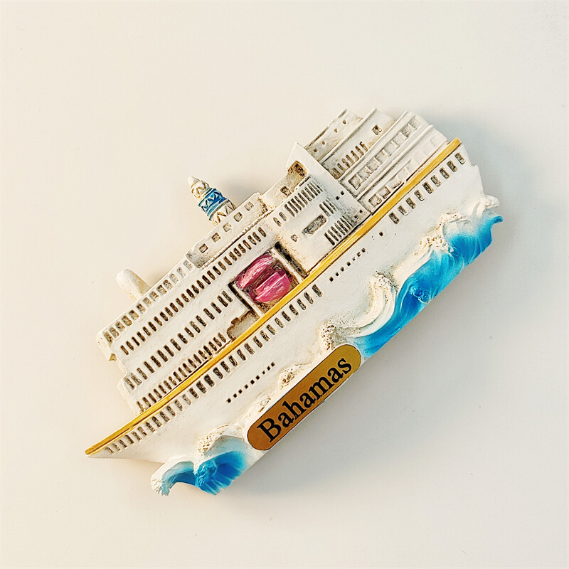 Bahamák, Luxus tengerjáró hajók, 3D sztereoszkópikus, turisztikai ajándéktárgyak, műgyanta festés, lakberendezés, kollekció, hűtőmágnesek