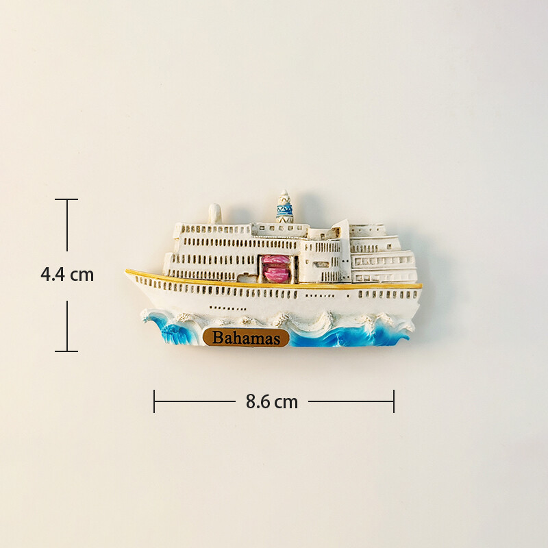 Bahamák, Luxus tengerjáró hajók, 3D sztereoszkópikus, turisztikai ajándéktárgyak, műgyanta festés, lakberendezés, kollekció, hűtőmágnesek