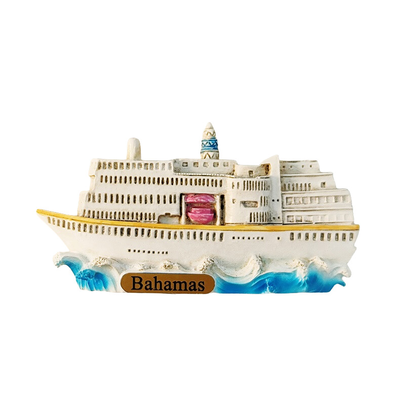 Bahamák, Luxus tengerjáró hajók, 3D sztereoszkópikus, turisztikai ajándéktárgyak, műgyanta festés, lakberendezés, kollekció, hűtőmágnesek