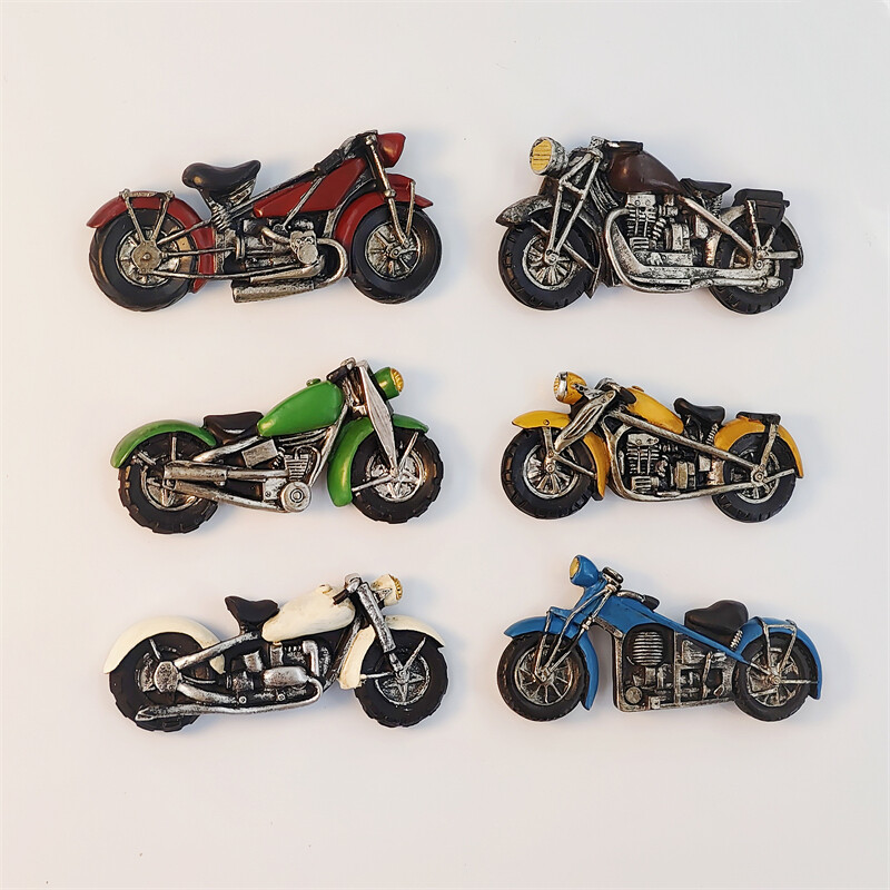 Amerika, Harley motorkerékpár, 3D sztereoszkópikus, turisztikai ajándéktárgyak, műgyanta festés, otthon dekoráció, kollekció, hűtőmágnesek