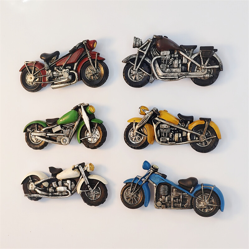 Amerika, Harley motorkerékpár, 3D sztereoszkópikus, turisztikai ajándéktárgyak, műgyanta festés, otthon dekoráció, kollekció, hűtőmágnesek