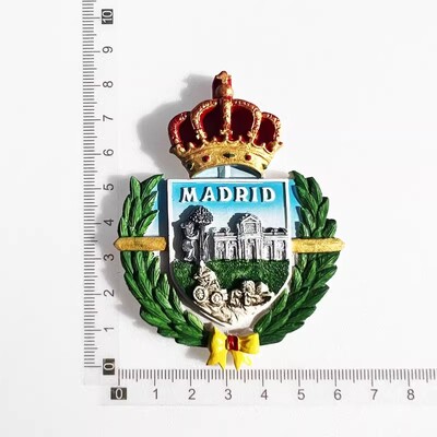 Nálepky na chladničku so štátnym znakom Španielska, korunou, jaštericou, štadiónom Bernabeu, Burgosom, Tenerife, suvenírmi, darčekmi, magnetmi na chladničku