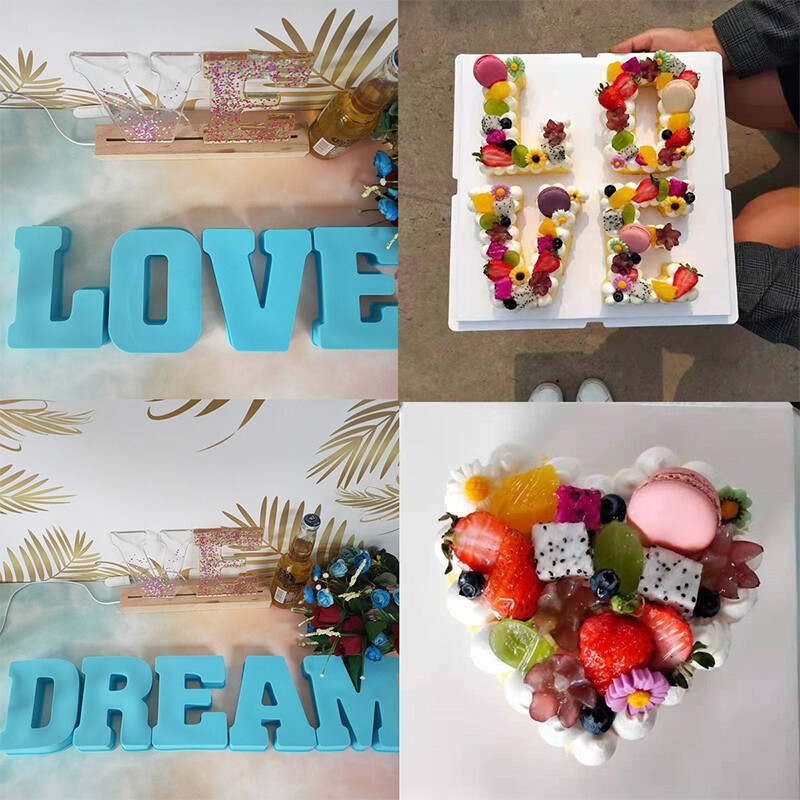 Mucegai din silicon din rășină epoxidica cu alfabet cu majuscule de 6 inch, matriță cu numere de litere, propunere pentru petrecerea de aniversare, pentru decorare de nuntă, matriță de turnare