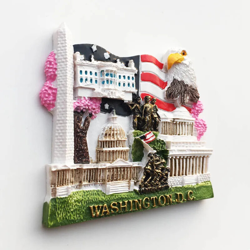 Magnetické nálepky na chladničku v Amerike, turistické suveníry s motívom Washingtonu D.C., magnety na chladničku, bytové dekorácie, svadobné darčeky, fotonálepky na stenu