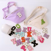 26 de patch-uri cu litere pentru îmbrăcăminte, alfabet roz, prosop, broderie, aplicații de călcat, haine pentru femei, insigne cu nume de bricolaj