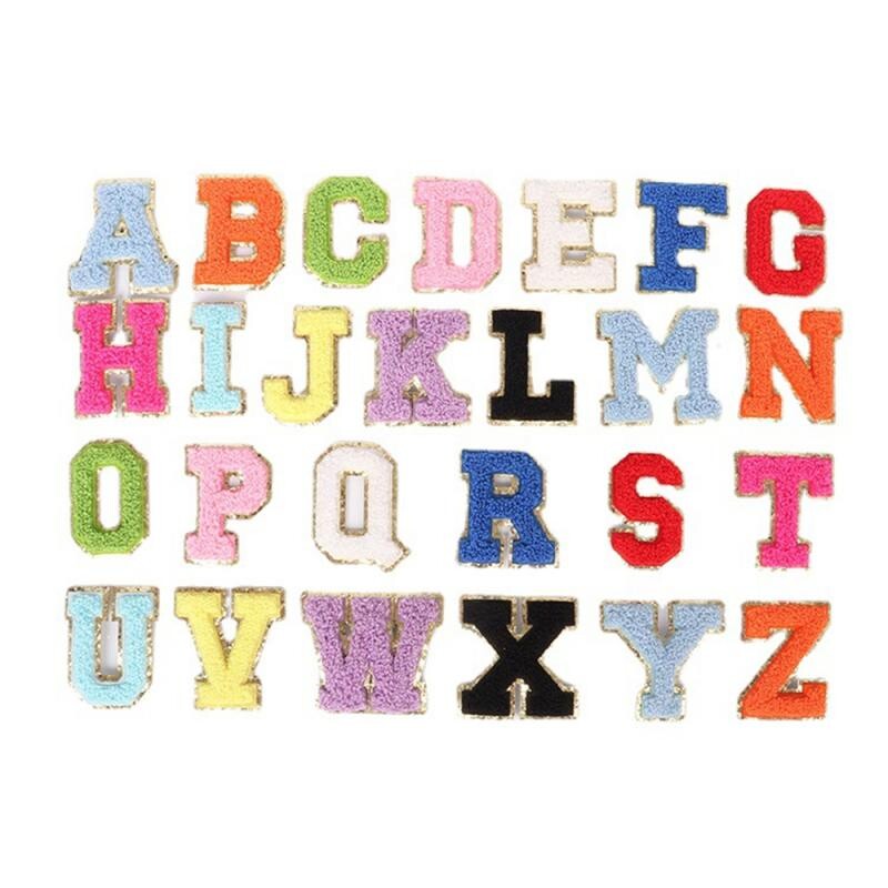 26 de patch-uri cu litere pentru îmbrăcăminte, alfabet roz, prosop, broderie, aplicații de călcat, haine pentru femei, insigne cu nume de bricolaj