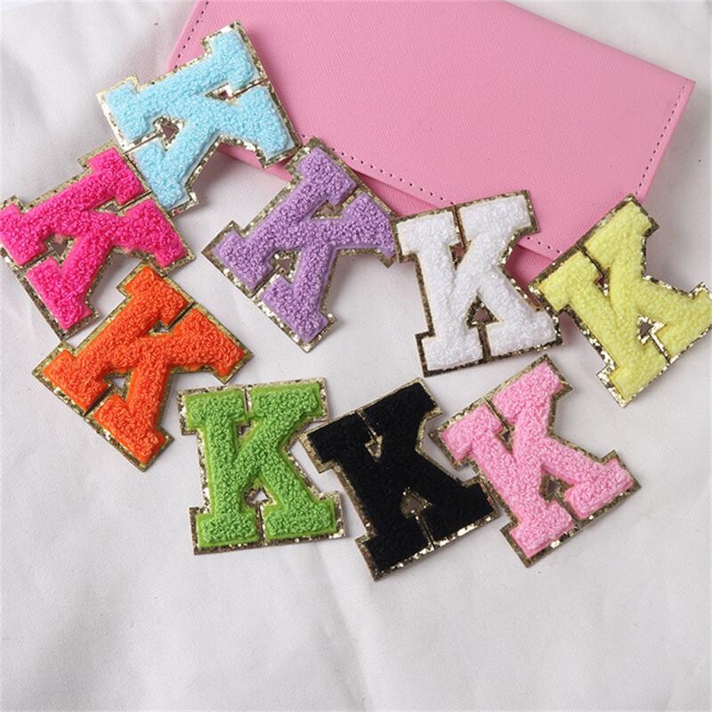 26 de patch-uri cu litere pentru îmbrăcăminte, alfabet roz, prosop, broderie, aplicații de călcat, haine pentru femei, insigne cu nume de bricolaj