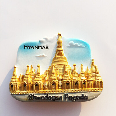 Мианмар Пътуващи сувенири Стикери за хладилник Бирма Shwedagon Pagoda Туристически сувенири Магнити за хладилник Сватбени подаръци Домашен декор