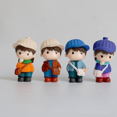 4 DB rajzfilm táska pár díszek mini kert miniatűr terrárium figurák pozsgások díszek otthoni kiegészítők