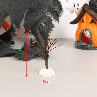 Babaház miniatűr fekete halloween halott fa juharlevél modell barkács babaház bútorokhoz karácsonyi jelenet díszítő kiegészítők