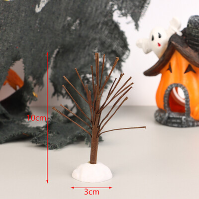 Babaház miniatűr fekete halloween halott fa juharlevél modell barkács babaház bútorokhoz karácsonyi jelenet díszítő kiegészítők