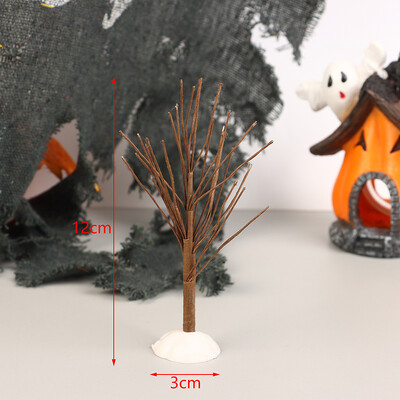 Babaház miniatűr fekete halloween halott fa juharlevél modell barkács babaház bútorokhoz karácsonyi jelenet díszítő kiegészítők