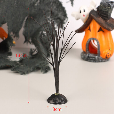 Babaház miniatűr fekete halloween halott fa juharlevél modell barkács babaház bútorokhoz karácsonyi jelenet díszítő kiegészítők