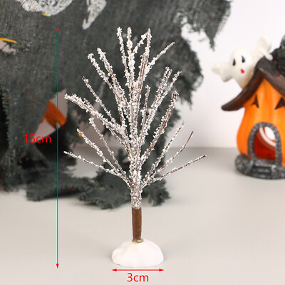 Babaház miniatűr fekete halloween halott fa juharlevél modell barkács babaház bútorokhoz karácsonyi jelenet díszítő kiegészítők