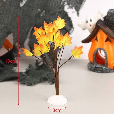 Babaház miniatűr fekete halloween halott fa juharlevél modell barkács babaház bútorokhoz karácsonyi jelenet díszítő kiegészítők