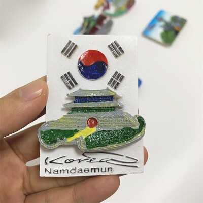 Veľkoobchodné magnety na chladničku, ručne maľované magnetické nálepky na chladničku, Kórea, Soul, ostrov Jeju, turistické suveníry, magnetické prispôsobenie