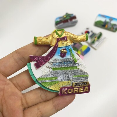Veľkoobchodné magnety na chladničku, ručne maľované magnetické nálepky na chladničku, Kórea, Soul, ostrov Jeju, turistické suveníry, magnetické prispôsobenie