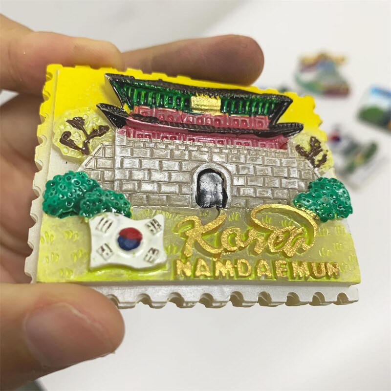 Veľkoobchodné magnety na chladničku, ručne maľované magnetické nálepky na chladničku, Kórea, Soul, ostrov Jeju, turistické suveníry, magnetické prispôsobenie