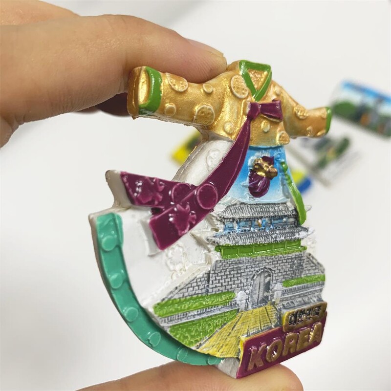 Veľkoobchodné magnety na chladničku, ručne maľované magnetické nálepky na chladničku, Kórea, Soul, ostrov Jeju, turistické suveníry, magnetické prispôsobenie