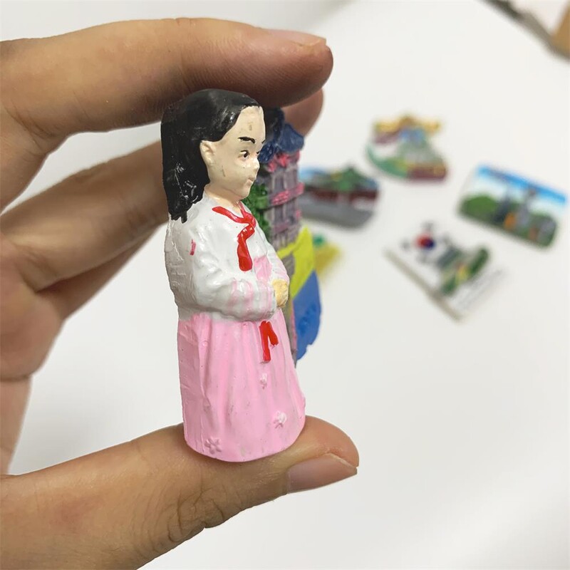 Veľkoobchodné magnety na chladničku, ručne maľované magnetické nálepky na chladničku, Kórea, Soul, ostrov Jeju, turistické suveníry, magnetické prispôsobenie