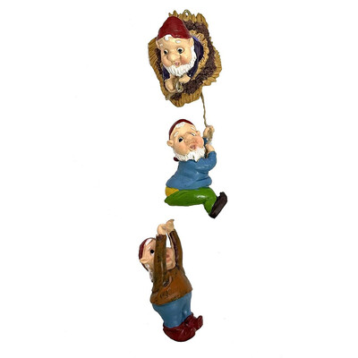 Kreslený trpaslík Elf Gnome Lezecký strom Socha Sochy Socha Gnome Umenie Socha Záhradná Ornament Domáca Záhradná Socha Dekorácia