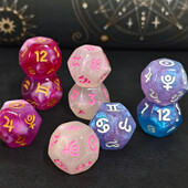 9 kusov/sada astrologických kociek, akrylových D12, zábavných hračiek, polyedrických kociek pre párty, kartovú hru, stolovú hru, stolovú hru