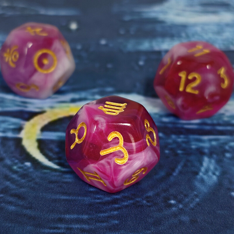 9 kusov/sada astrologických kociek, akrylových D12, zábavných hračiek, polyedrických kociek pre párty, kartovú hru, stolovú hru, stolovú hru
