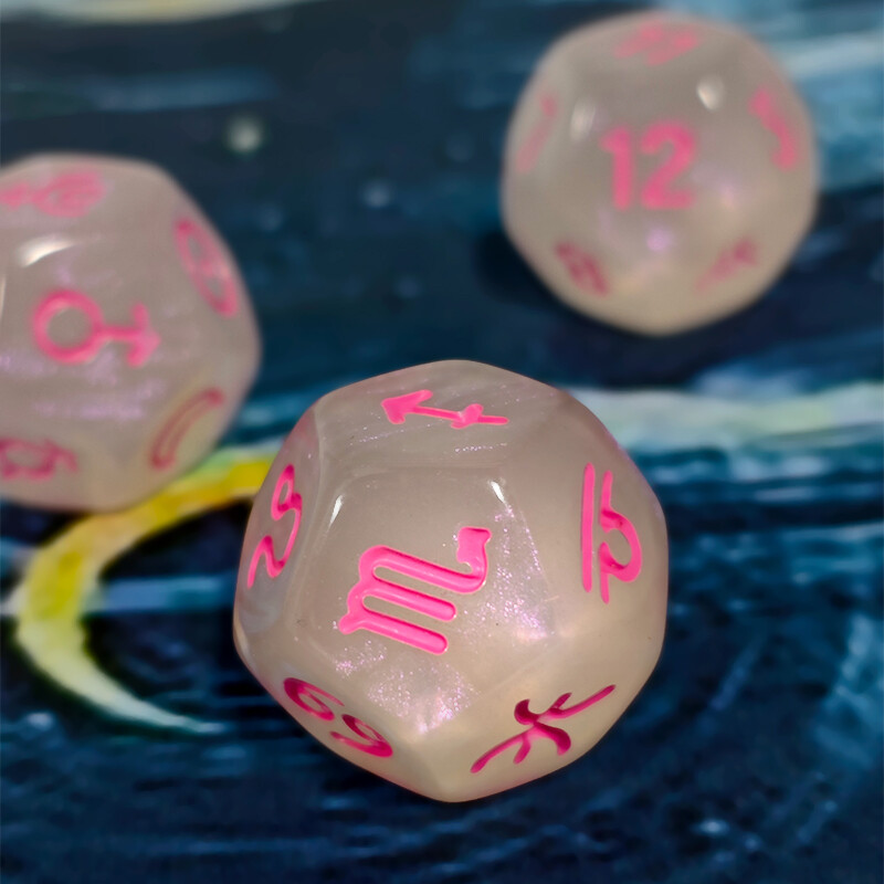 9 kusov/sada astrologických kociek, akrylových D12, zábavných hračiek, polyedrických kociek pre párty, kartovú hru, stolovú hru, stolovú hru