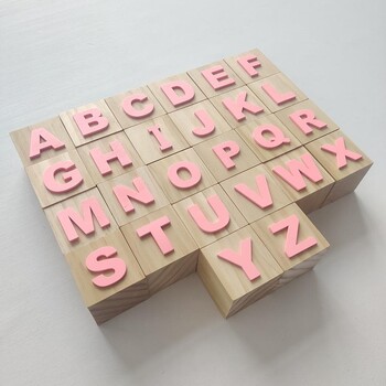 Alphabet Craft Chic Ελαφρύ μπλοκ αλφαβήτου Small 26 Αγγλικά αλφάβητο ξύλινο μπλοκ παιδικό παιχνίδι διακόσμηση γάμου