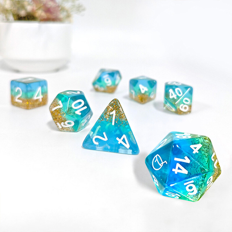 7 ks/sada kociek DND, vynikajúce priehľadné polyédrové formy, živicové kocky, DND RPG párty stolové hry, zábavné príslušenstvo