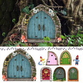 Záhradné dvere škriatkov do rozprávky pre stromčekový domček, miniatúrne rozprávkové drobné domčekové dvere, socha, mini darček pre deti, 3D záhradné dekorácie na stromčekové dvere.