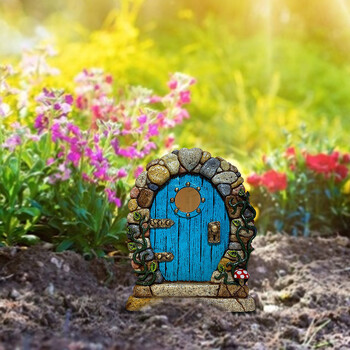 Elf Fairy Garden Door for Tree Home Miniature Fairytale Tiny House Doors Sculpture Mini Παιδικό Δώρο 3D Διακόσμηση Πόρτας Κήπου με δέντρο