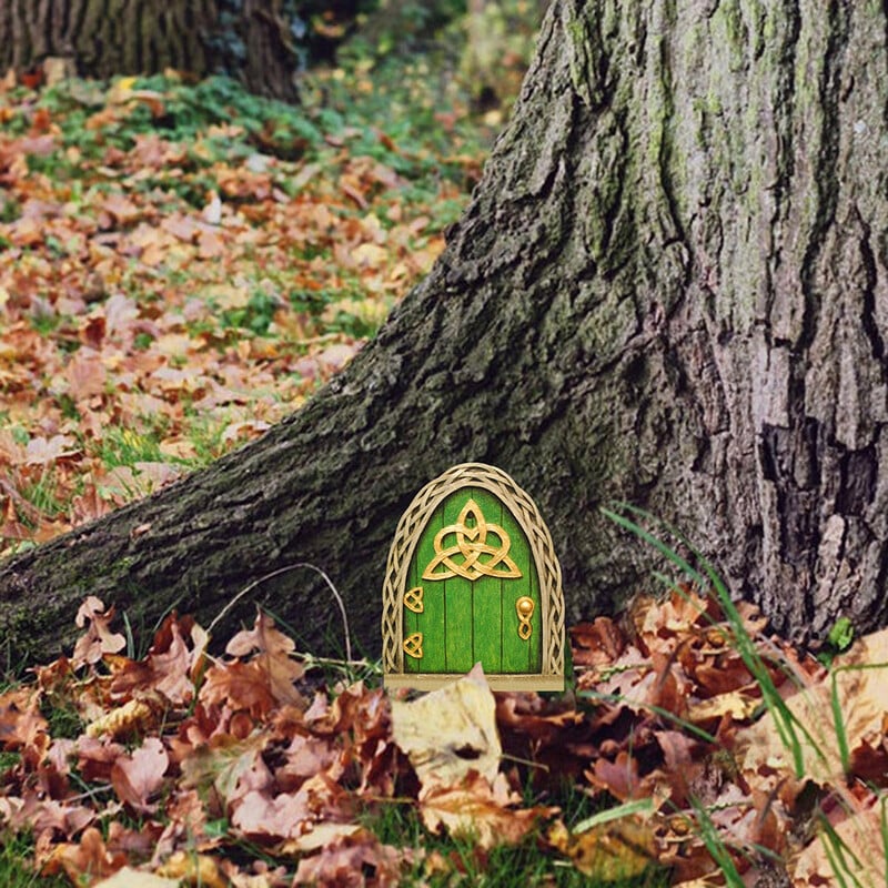 Záhradné dvere škriatkov do rozprávky pre stromčekový domček, miniatúrne rozprávkové drobné domčekové dvere, socha, mini darček pre deti, 3D záhradné dekorácie na stromčekové dvere.