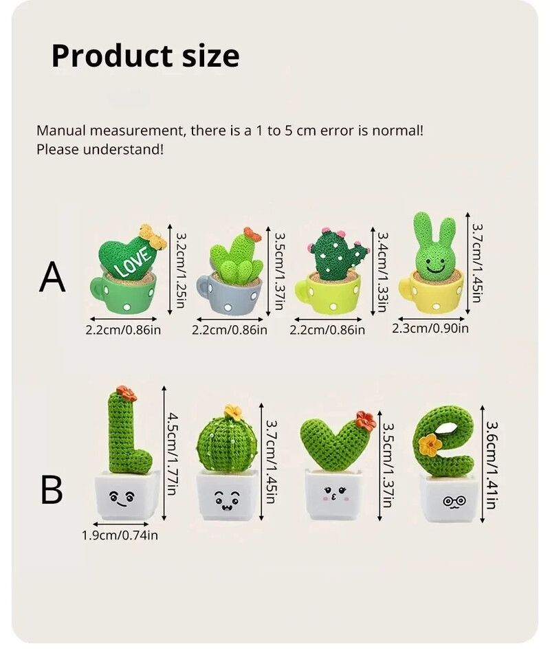 1 szett/4db Gyanta zamatos kaktusz mini zöld növény Autó Iroda Otthon Nappali Kézművesség Otthoni dekoráció Tündérkert Tündérkert