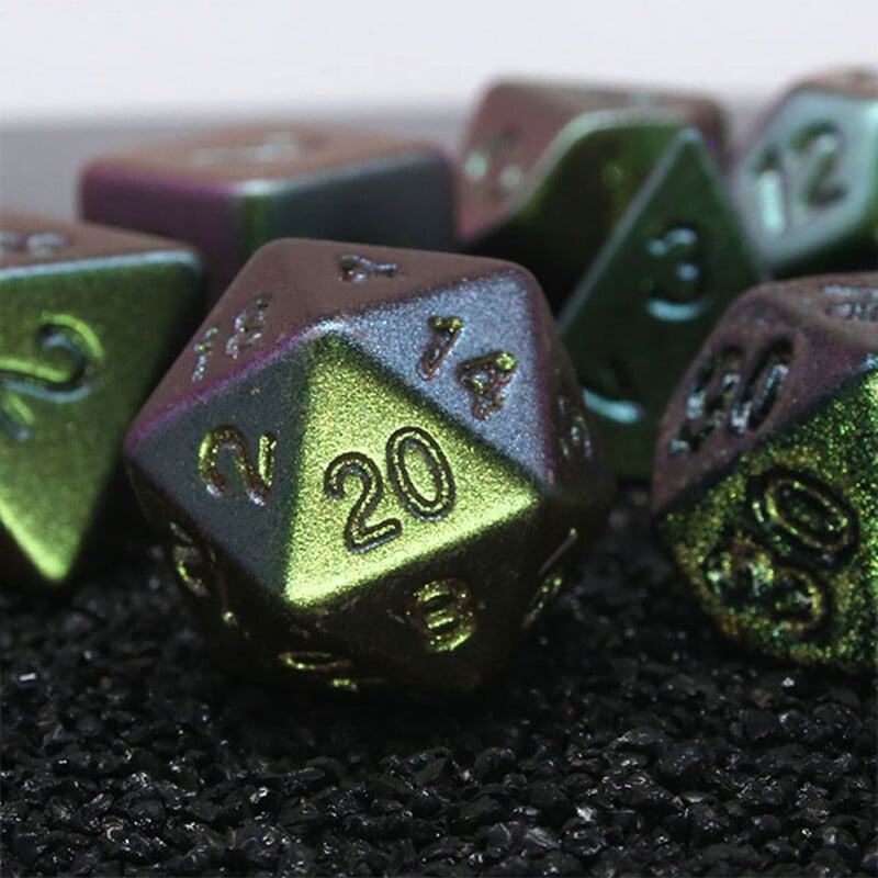 7 db/szett akril galvanizáló kocka új sokszögű RPG kazamaták és sárkányok DND kocka szerepjáték asztali játékok kiegészítők