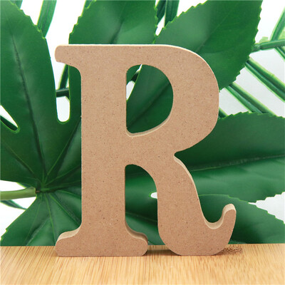 1 kom 10 cm Drvena slova u boji drveta Abeceda DIY Riječ Slovo Umjetnički obrti Stojeći naziv Dizajn Party Vjenčanje Kućni dekor 3,94 inča