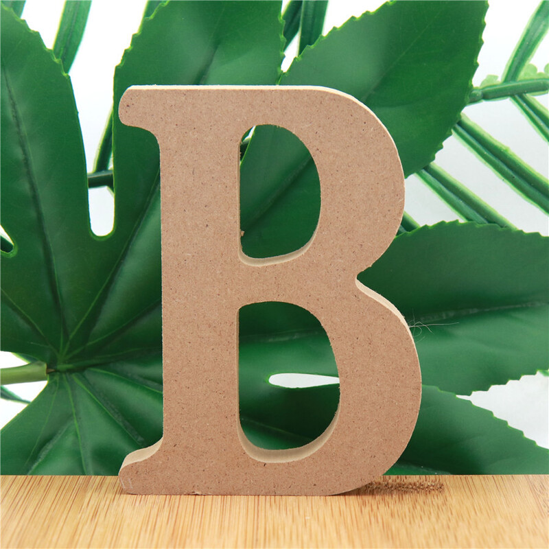 1 kom 10 cm Drvena slova u boji drveta Abeceda DIY Riječ Slovo Umjetnički obrti Stojeći naziv Dizajn Party Vjenčanje Kućni dekor 3,94 inča