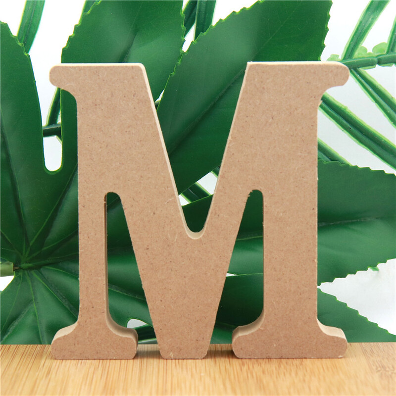 1 kom 10 cm Drvena slova u boji drveta Abeceda DIY Riječ Slovo Umjetnički obrti Stojeći naziv Dizajn Party Vjenčanje Kućni dekor 3,94 inča