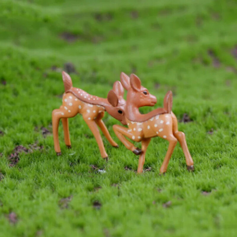 1 ks umelé mini jelene, rozprávkové záhradné miniatúry, škriatkovia, mach, terária, živicové remeslá, figúrky, remeselné dekorácie do domácnosti