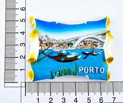 Porto Portugália Utazási ajándéktárgyak Hűtőmágnesek Kreatív lakberendezési gyanta Mágneses hűtőszekrény
