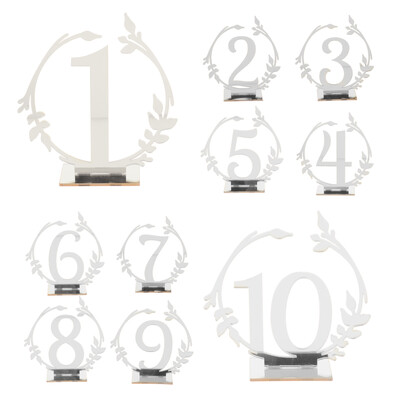 10 db Jelzőtábla Rendszámtábla Kerek Étkezés Esküvő Helykártyatartó Akril táblák