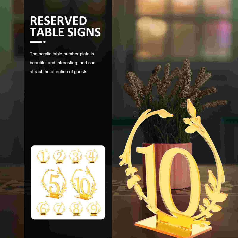10 db Jelzőtábla Rendszámtábla Kerek Étkezés Esküvő Helykártyatartó Akril táblák