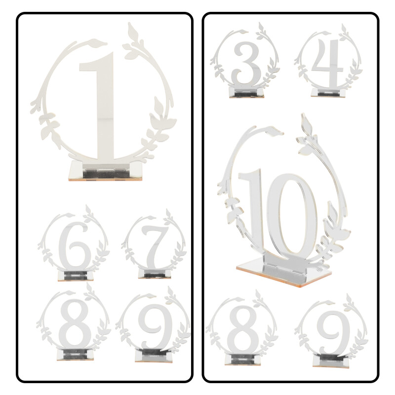 10 db Jelzőtábla Rendszámtábla Kerek Étkezés Esküvő Helykártyatartó Akril táblák