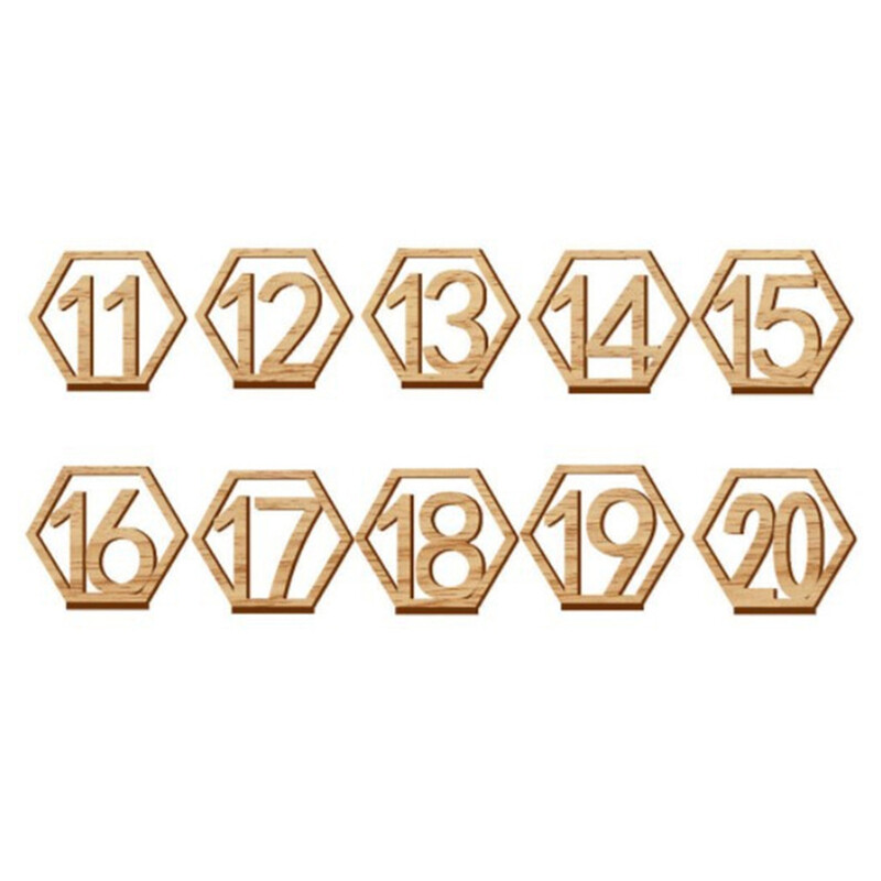 Fából készült asztali számtábla hatszögletű számtábla eljegyzés esküvői partihoz ülésszámtábla rendezvény dekorációs kellékei lakberendezés